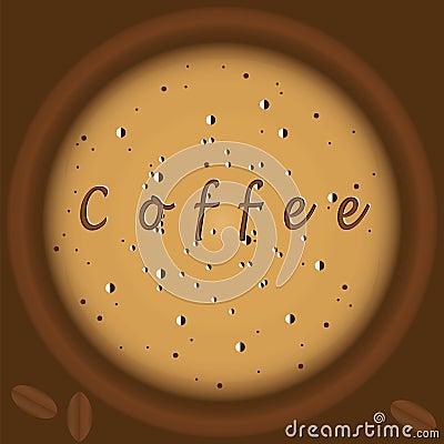 Coffee with foam top view background brown illustration art creative modern vector Vector Illustration