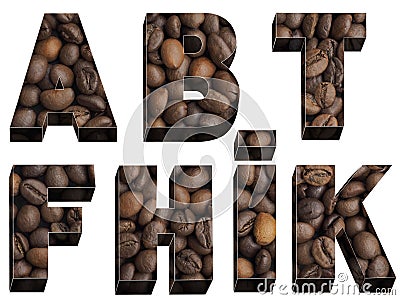 Coffee font grain Stock Photo