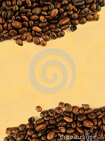 Coffee frame against yellowed paper Stock Photo