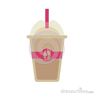 Coffee frappe drink flat style vector illustration Vector Illustration