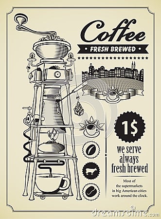 Coffee grinder Vector Illustration