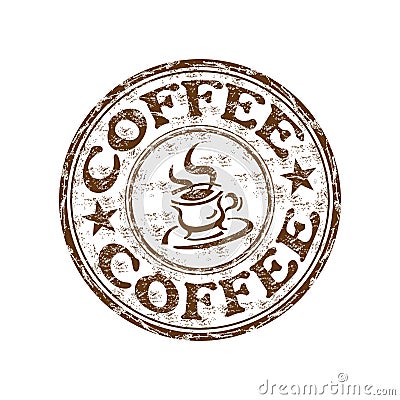 Coffee grunge rubber stamp Vector Illustration