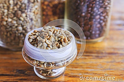 Coffee on grunge wooden background. Stock Photo