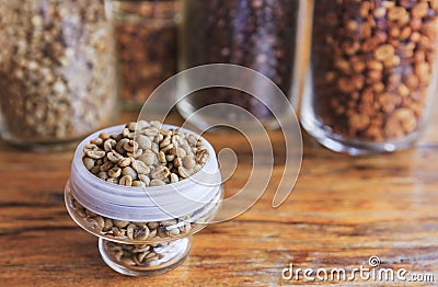 Coffee on grunge wooden background. Stock Photo