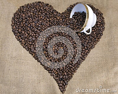 Coffee heart Stock Photo