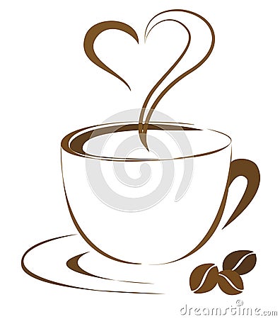 Coffee heart Vector Illustration