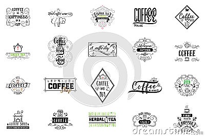 Coffee Hipster Vintage Stylized Lettering badge. Vector Illustration Vector Illustration