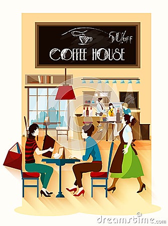 Coffee House Design Concept Vector Illustration