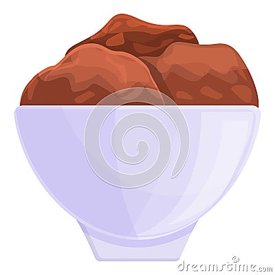 Coffee ice cream icon, cartoon style Vector Illustration