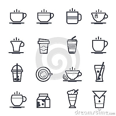 Coffee Icon Bold Stroke Vector Illustration