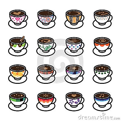 Coffee Icons Stock Photo