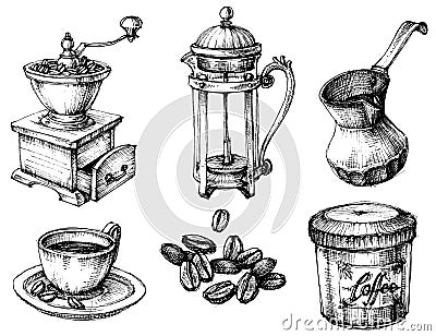 Coffee icons set Vector Illustration