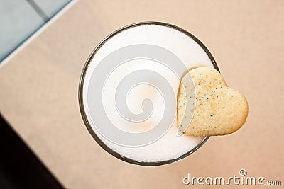 Coffee Latte and cookie. Stock Photo