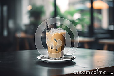 Coffee latte glass. Generate Ai Stock Photo