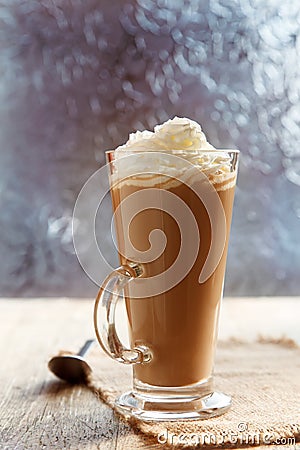 Coffee latte macchiato with cream Stock Photo
