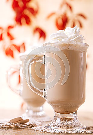 Coffee latte macchiato with cream Stock Photo