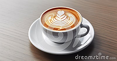 Coffee Leaf Design Promotional Cup Stock Photo