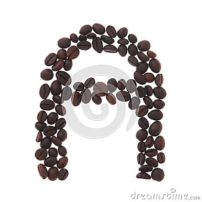 Coffee letter a Stock Photo
