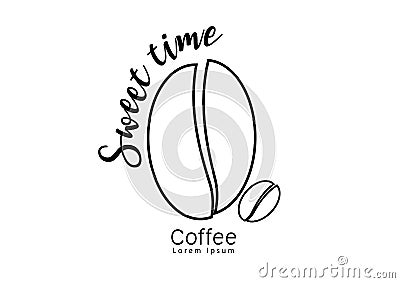 Coffee logo template vector design, Sweet time Vector Illustration
