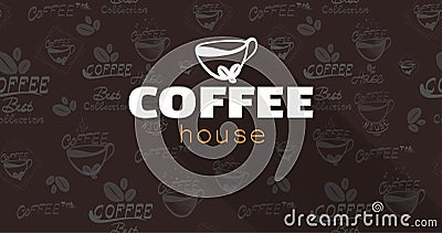 Coffee logo text background vector. Perfect design for headline, and banner. Vector Illustration