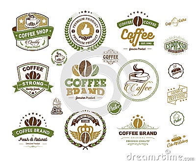 Coffee Logos Badges and Labels Element Vector Illustration