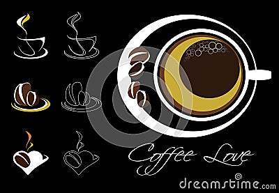 Coffee logos and elements for design Vector Illustration