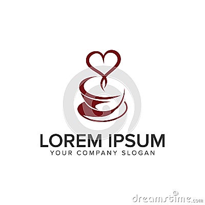 Coffee love logo design concept template Vector Illustration