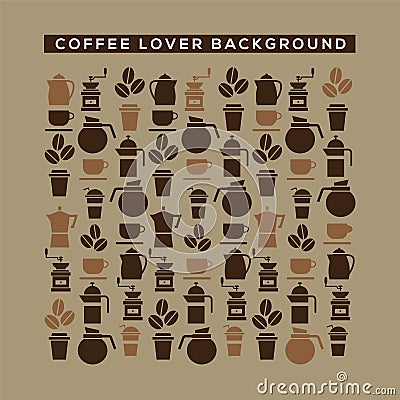 Coffee Lover Background. Vector Illustration