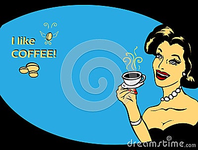 Coffee Lover vector poster Cartoon Illustration