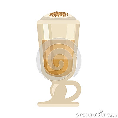 Coffee Macchiato drink isolated on white background Vector Illustration