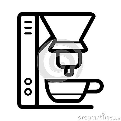 Coffee machine appliance. isolated icon vector illustration. outline design cofee machine for office Vector Illustration