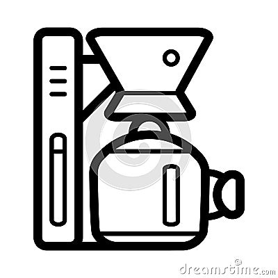Coffee machine appliance. isolated icon vector illustration. outline design cofee machine for office Vector Illustration
