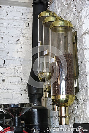 Coffee maker in a bar in Istanbul. Turkish coffee is an exquisite variety, famous throughout the world Stock Photo