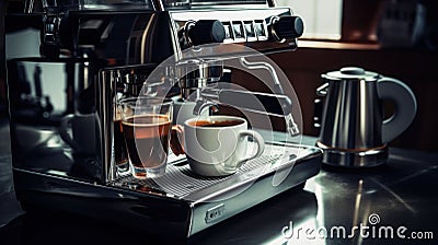 Coffee maker or coffee extractor make espresso Stock Photo
