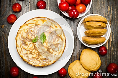 Coffee Marble Cheesecake Stock Photo