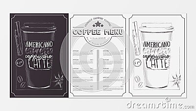 Coffee Menu Design Vector Illustration