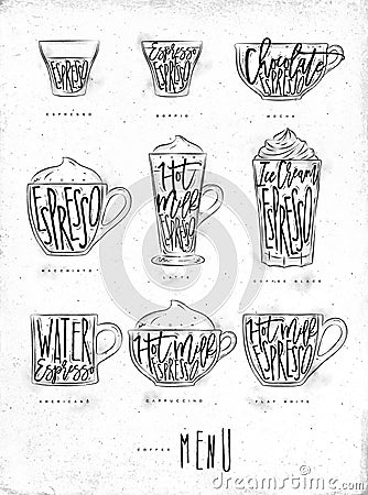 Coffee menu graphic Stock Photo
