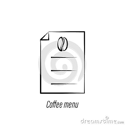 Coffee menu hand draw icon. Element of coffee illustration icon. Signs and symbols can be used for web, logo, mobile app, UI, UX Vector Illustration