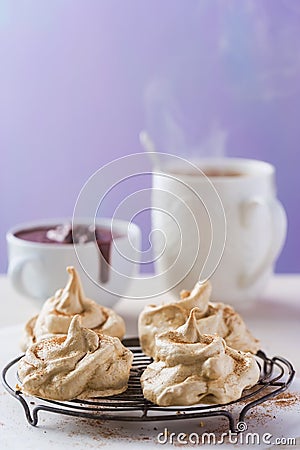 Coffee meringues Stock Photo