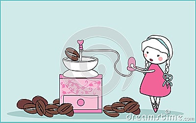 Coffee mill Cartoon Illustration