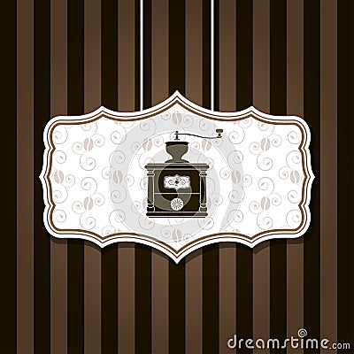 Coffee mill background Vector Illustration