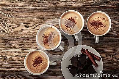 Coffee, morning start. The speedometer of energy. Creative idea. Hot coffee, top view. Stock Photo