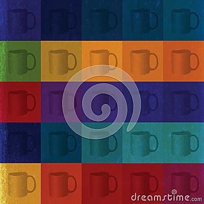 Mug painting pop art style Stock Photo