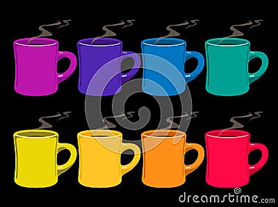 Coffee mugs Vector Illustration