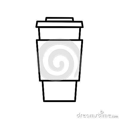 Coffee outline digital icon Vector Illustration