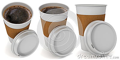 Coffee paper cup Cartoon Illustration