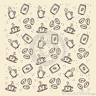 Coffee pattern Stock Photo