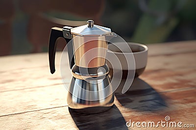 Coffee percolator pot board. Generate Ai Stock Photo