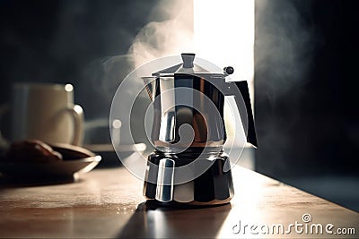 Coffee percolator pot. Generate Ai Stock Photo