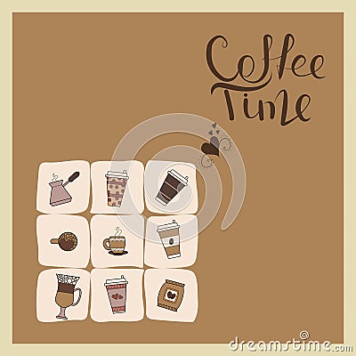 Coffee postcard. Vector Illustration